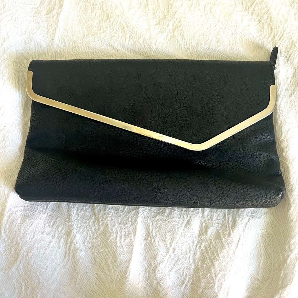Black Clutch with silver accents
